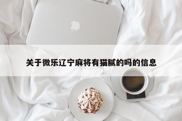 关于微乐辽宁麻将有猫腻的吗的信息